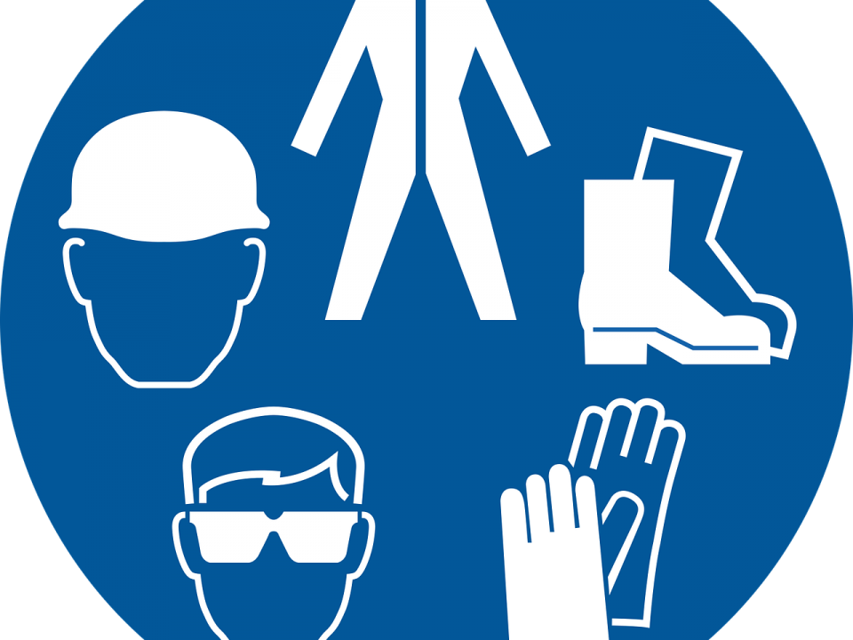 Placa de sinalização sobre EPI